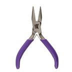 The Beadsmith Mini Series Chain Nose Plier – Create Loops and Bends in Wire and Metal – 3-Inches, Purple Comfort Grip Handle, Single Leaf Spring, Polished Steel Head – Tools for Jewelry Making - style: Chain Nose