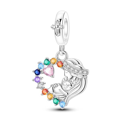 LAZA Charms for Bracelets 925 Sterling Silver Butterfly Summer Travel Ocean Lucky Charm Beads Pendant Jewelry for Women Mom - color: Loving mother hugs baby