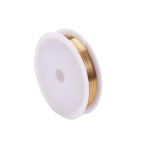 1 Roll 32.8 Feet(10m) 26 Gauge Round Copper Jewelry Bendable Wire Long-Lasting Plated Jewelry Wire Soft Artistic Wires Copper Metal Beading for Jewelry Making Crafts,KC Gold - color: 26 Gauge,KC Gold