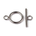 Craftdady 100 Sets Stainless Steel Round Toggle Clasps T Bar Closure Ring End Clasps for Bracelet Necklace Making - color: Stainless Steel Color, 16.5x12mm