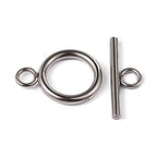 Craftdady 100 Sets Stainless Steel Round Toggle Clasps T Bar Closure Ring End Clasps for Bracelet Necklace Making - color: Stainless Steel Color, 16.5x12mm