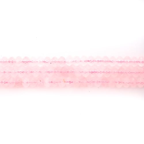 Faceted 4x6mm Natural Rose Quartz Stone Rondelle Spacer Gemstone Beads Loose Semi Gemstone Beads for Jewelry Making - color: Rose Quartz