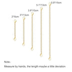5Pcs Gold Stainless Steel Necklace Extender Chain Necklace Extenders for Bracelet Anklet Stainless Steel Chain Extenders for Jewelry Making (2in 3in 4in 5in 6in) - color: Gold