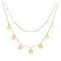 Aisansty Dainty Layered Choker Necklaces Handmade Coin Tube Star Pearl Pendant Multilayer Adjustable Layering Chain Gold Plated Necklaces Set for Women - color: Gold, style: Gold Coin Charms
