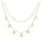 Aisansty Dainty Layered Choker Necklaces Handmade Coin Tube Star Pearl Pendant Multilayer Adjustable Layering Chain Gold Plated Necklaces Set for Women - color: Gold, style: Gold Coin Charms