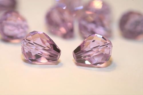 24pcs Adabele Austrian 8mm Faceted Teardrop Loose Crystal Beads Light Violet Compatible with 5500 Swarovski Crystals Preciosa SST-804 - color: Light Violet, size: 8mm x 6mm - 24pcs
