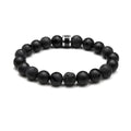 Kartini Studio Men's Bracelet, Black Onyx and Lava Stone Beads Bracelet, Men's Quality Bead Jewelry