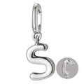 OVRUNS Initial Charm for Women,Letter Bracelet Necklace Charms Alphabet Pendant Charms With Clasp - color: Silver, style: Letter S