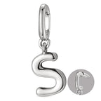 OVRUNS Initial Charm for Women,Letter Bracelet Necklace Charms Alphabet Pendant Charms With Clasp - color: Silver, style: Letter S