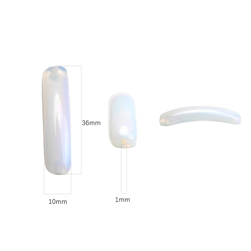 BEADIA Curved Opal Stone Beads 36x10mm 4pcs for DIY Bracelet Jewelry Making - color: Opal