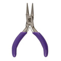 The Beadsmith Mini Series Round Nose Plier – Create Consistent Loops in Wire and Metal – 3-Inches, Purple Comfort Grip Handle, Single Leaf Spring, Polished Steel Head – Tools for Jewelry Making - style: Round Nose
