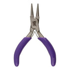 The Beadsmith Mini Series Round Nose Plier – Create Consistent Loops in Wire and Metal – 3-Inches, Purple Comfort Grip Handle, Single Leaf Spring, Polished Steel Head – Tools for Jewelry Making - style: Round Nose