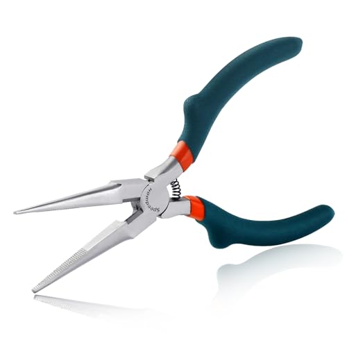 SPEEDWOX Needle Nose Pliers for Jewelry Making with Wire Cutter Serrated Jaws Convex Shoulders Pliers for Bending Wire and Small Object Gripping - style: Needle Nose Pliers With Cutter