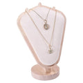 CHGCRAFT Necklace Display Stand Wood Jewelry Holder with Velvet Mat Jewelry Necklace Display for Vendors, Antique White, 3.94x5.9x7.87inch - color: Antique White