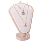 CHGCRAFT Necklace Display Stand Wood Jewelry Holder with Velvet Mat Jewelry Necklace Display for Vendors, Antique White, 3.94x5.9x7.87inch - color: Antique White