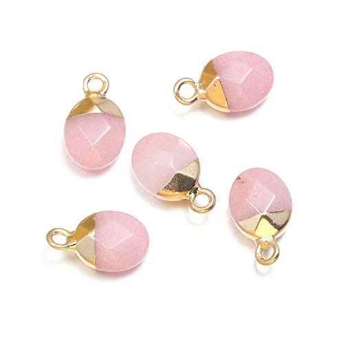 LHJ Natural Stone Pendants Faceted Grape Shape Mix Stone Agate Crystal Turquoise Stone Charms for Jewelry Making Necklace Earrings 10 Pcs