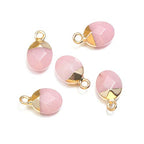 LHJ Natural Stone Pendants Faceted Grape Shape Mix Stone Agate Crystal Turquoise Stone Charms for Jewelry Making Necklace Earrings 10 Pcs