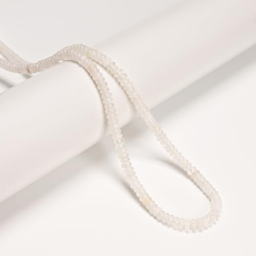 ICAI Beads Natural 2x4mm Rondelle Beads, Abacus Disk Stone Spacer Beads – Loose Natural Gemstone Beads for DIY Bracelet, Necklace, Jewelry Making (Angolan Quartz) - color: Angolan Quartz, size: 2x4