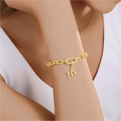 OVRUNS Initial Charm for Women,Letter Bracelet Necklace Charms Alphabet Pendant Charms With Clasp - color: Gold, style: Letter L