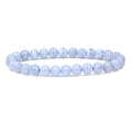 Angelstones Handmade Natural Healing Gemstone 6mm Round Beads Stretch Crystal Bracelet 7 Inch Unisex - color: Blue Lace Agate