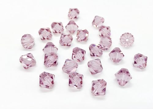 100pcs Authentic Preciosa 3mm (0.12 Inch) Small Faceted Bicone Crystal Loose Beads Light Purple Amethyst Compatible with Swarovski Elements Crystals for Jewelry Making Pre-B341 - color: Light Amethyst, size: 3mm (0.12 Inch) - 100pcs