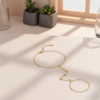 Gold Bracelets for Women Hand Chain Bracelet Stack Stainless Steel Non Tarnish Beach Jewelry Dainty Womens Bracelets Summer Essentials Trendy Handchain Link Bracelets for Women - color: Gold Chain with Zirconia