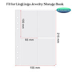 Clear Double-Sided Refill Inner Pages for Transparent Jewelry Storage Book 6 Ring Binder, 20 Sheets 160 Pockets - color: 20 Sheets for Small Bags