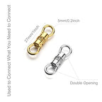 Zpsolution Double Opening Swivel Clasp for Necklace, Clasp Connector for Pendant, Necklace Charm Holder Silver/Gold 4PCS - color: 2 Glod 2 Silver