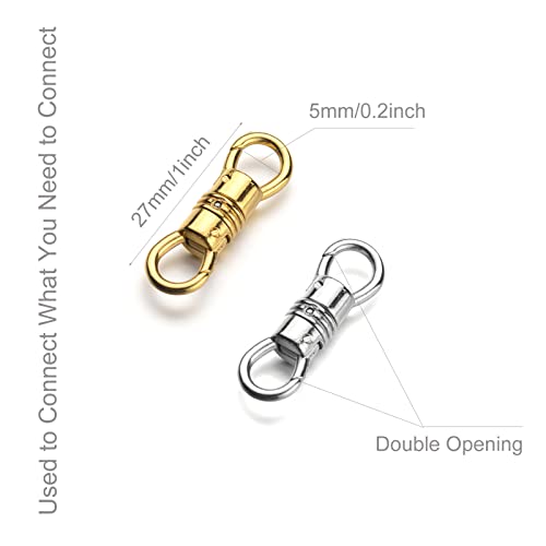 Zpsolution Double Open Swivel Pendant Clasp Connectors Bails for Necklace, Removable Pendant Findings 4PCS Gold - color: 4 Glod