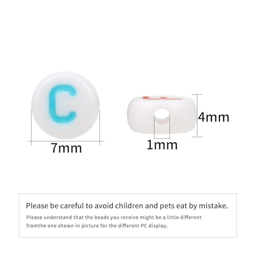 600pcs Acrylic Letter Beads Alphabet Multicolor Letters White Round Bead, 4x7mm, for Friendship Bracelets and Gifts Souvenir Jewelry Making - color: Multicolor Letter White Bead