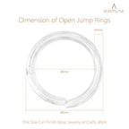 BEADNOVA 8mm Open Jump Rings Silver Jump Rings for Jewelry Making and Keychains (300Pcs) - color: 300pcs, size: 8mm