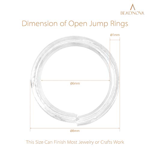 BEADNOVA 8mm Open Jump Rings Silver Jump Rings for Jewelry Making and Keychains (900Pcs) - color: 900pcs, size: 8mm