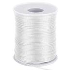 Nylon Cord White Bracelet String 1.5 mm 110 Yard White Nylon Satin Cord Wind Chime String Thread Macrame Waxed Braided Trim Cord Valentine's Day present for Jewelry Making,Beading,Macrame Craft,Blinds - size: white