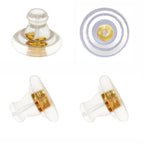 20pcs 18K Gold Silicone Earring Backs Replacements, Locking Secure Earring Backs for Studs/Droopy Ears, No-Irritate Hypoallergenice Soft Clear Earring Stopper Accessories for Adults (Gold) - color: Gold