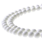 MJDCB 7A Natural Deep Sea White Shells Round Stone Beads for Jewelry Making DIY Bracelet Necklace (12mm) - color: Deep Sea White Shells, size: 12mm