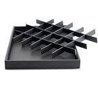 Stackable Jewelry Organizer Tray Premium PU Leather 24 Grid Jewelry Display Tray Trinket Earring Ring Organizer - style: 24 Grids