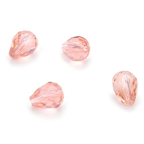 24pcs Adabele Austrian 8mm Faceted Teardrop Loose Crystal Beads Light Padparadscha Pink Compatible with 5500 Swarovski Crystals Preciosa SST-830 - color: Light Padparadscha/Pink, size: 8mm x 6mm - 24pcs