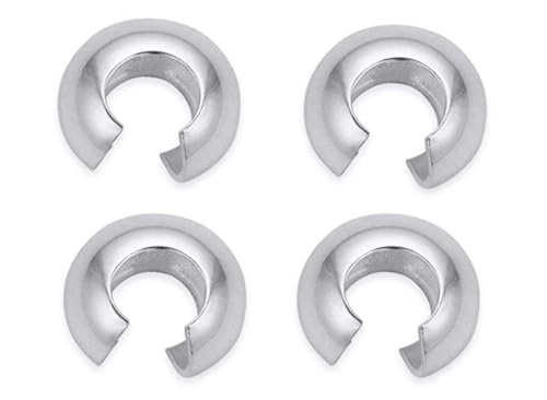 100pcs Crimp Bead Knot Covers 4mm (0.16 Inch) Small End Caps Sterling Silver Plated Copper Brass for DIY Craft Jewelry Making CF9-4 - color: Silver, size: 4mm (0.16 inch) - 100pcs
