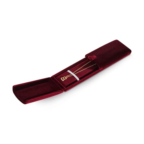 Resilient Velvet Long Jewelry Box for Necklace and Bracelet, Jewelry Organizer Holder for Women Girls Bridal, Pendant Necklace Storage Case for Travel Wedding Retail Display (Red) - color: Red, size: Long Chain Box