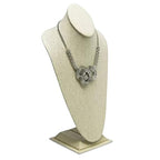 Novel Box Beige Linen Bust Stand Jewelry Necklace Display 8x5x15.5 Inches - Freestanding Travel Necklace Holder Stand - Necklace Mannequin Organizer Stands - Necklace Displays X-Large - color: Beige Linen, size: X-Large