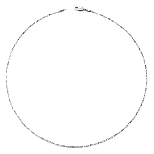 Jewelry 2mm Titanium Steel Silver Singapore Chain Necklaces for Women 16 to 30 in - size: 26 in