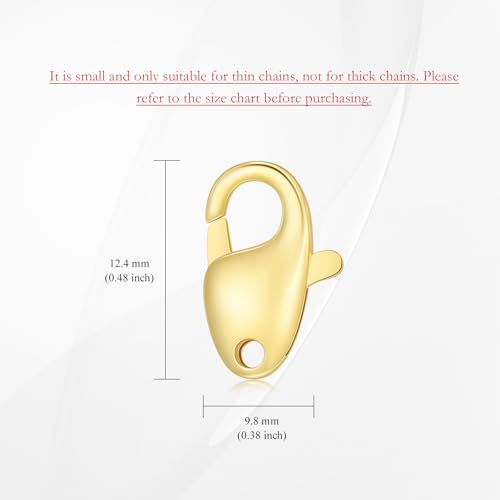 14K Gold Jewelry Clasp Necklace Extender Clasp Bracelet Extension Connector for DIY Necklace Bracelet Anklet Jewelry Making (Style 5) - size: Style 5-Yellow