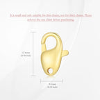 14K Gold Jewelry Clasp Necklace Extender Clasp Bracelet Extension Connector for DIY Necklace Bracelet Anklet Jewelry Making (Style 5) - size: Style 5-Yellow