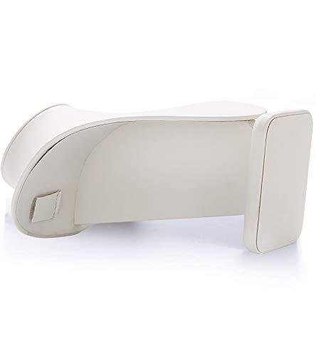 Polmart Modern Necklace Display Bust (White Leatherette, 10 ¼”H) - color: White Leatherette, size: 10.25”H