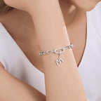 OVRUNS Initial Charm for Women,Letter Bracelet Necklace Charms Alphabet Pendant Charms With Clasp - color: Silver, style: Letter B