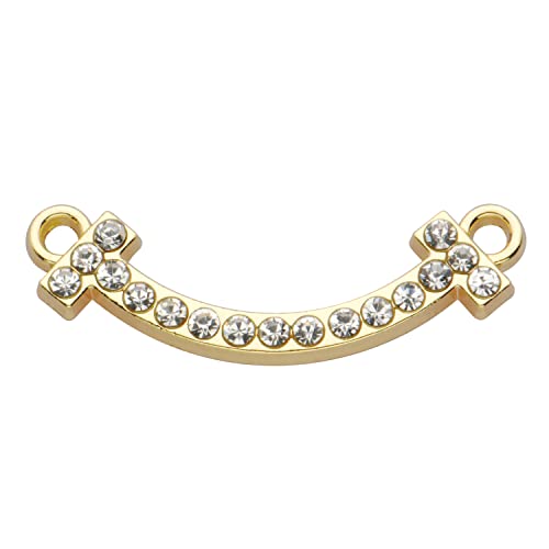 Pack of 20 Rhinestone Charms Gold Plated Pendants Pave Crystal Accessories for Necklace Bracelet Jewelry Making DIY Crafting - color: (Curve)VID62801