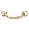 Pack of 20 Rhinestone Charms Gold Plated Pendants Pave Crystal Accessories for Necklace Bracelet Jewelry Making DIY Crafting - color: (Curve)VID62801