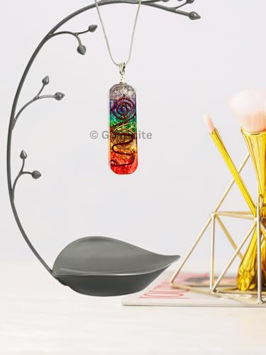 Crystal Necklace Pendant for Women Men - Orgone Necklace Pendant of Healing Crystal for Protection-Spiritual Jewelry - color: Chakra Onyx