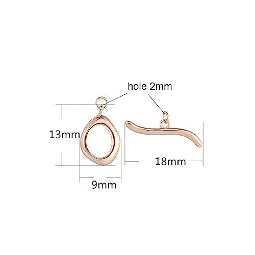 1 Set 925 Sterling Silver Toggle Clasps OT Clasp Bracelet Clasps and Closures T-Bar Closure Adjustable Connector for Jewelry Making - color: Rose Gold, size: Style A-18mm long