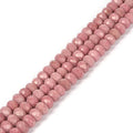 6mm Natural Pink Rhodonite Faceted Rondelle Loose Beads Jewelry Making DIY Bead 16 Inch - color: Pink Rhodonite